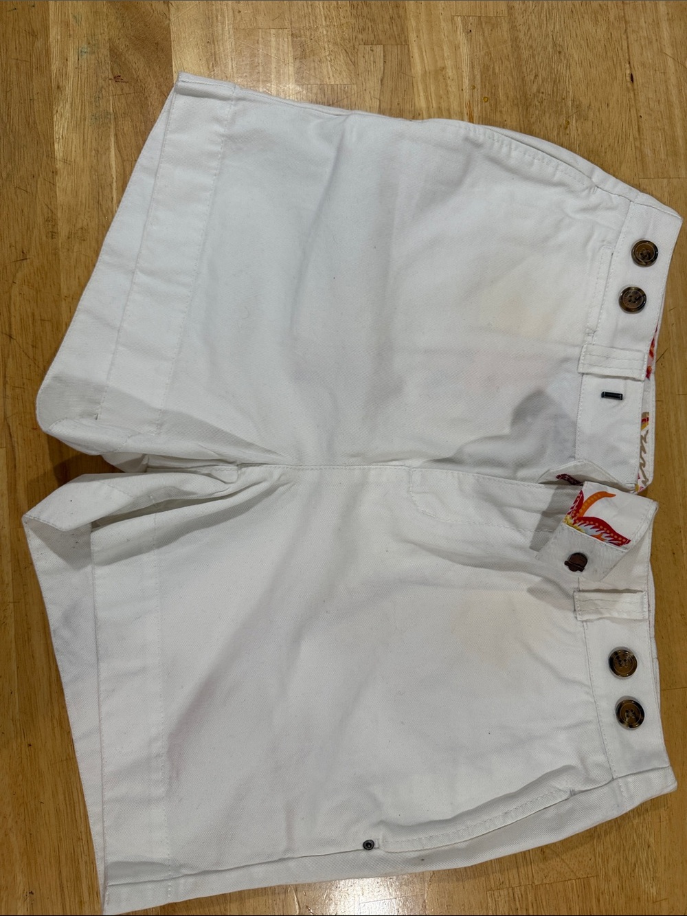 Tommy Hilfiger White Women's Cotton Button-Front Shorts